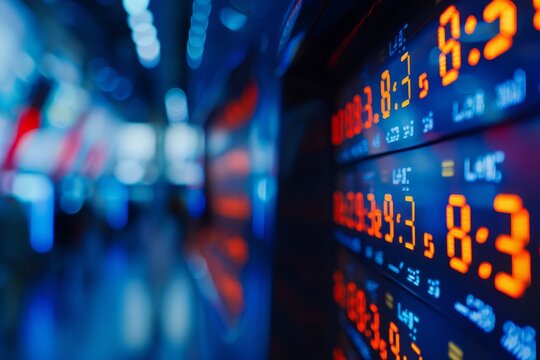 A news station's news ticker scrolling with updates and headlines, Generative AI