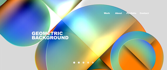 Bright colorful squares with round elements minimal geometric background. Vector Illustration For Wallpaper, Banner, Background, Card, Book Illustration, landing page