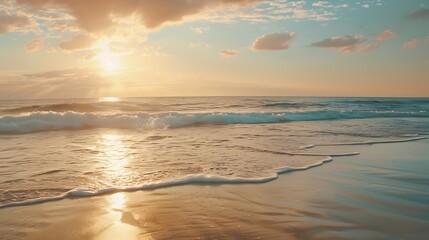 Fototapeta premium sunset and beach : Generative AI