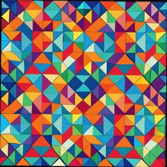 Fototapeta premium Seamless pattern of colorful geometric mosaic shapes, creating a vibrant and dynamic design, Generative AI