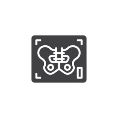 Human pelvis x ray vector icon