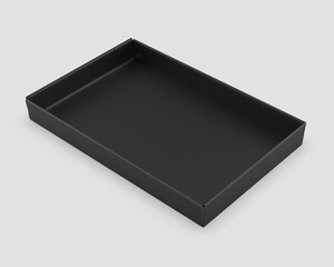 Blank paper food tray template, 3d render illustration.