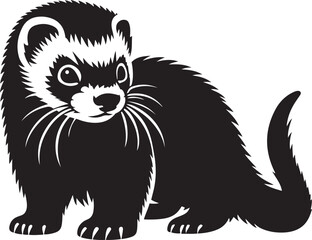 Angry Ferret silhouette vector icon illustration.