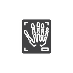 Human hand x ray vector icon