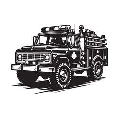 firefighter car vector illustration icon