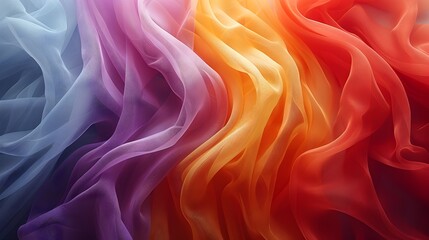 Obraz premium Captivating Ethereal Flow of Vibrant Satin Fabrics