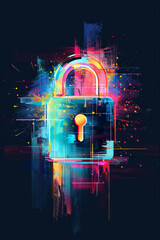 A colorful padlock icon