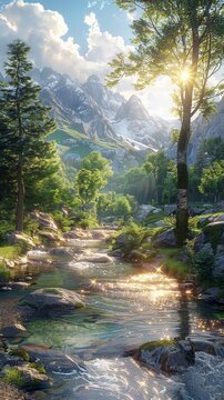 a serene landscape inspired by the art of making gnocchi