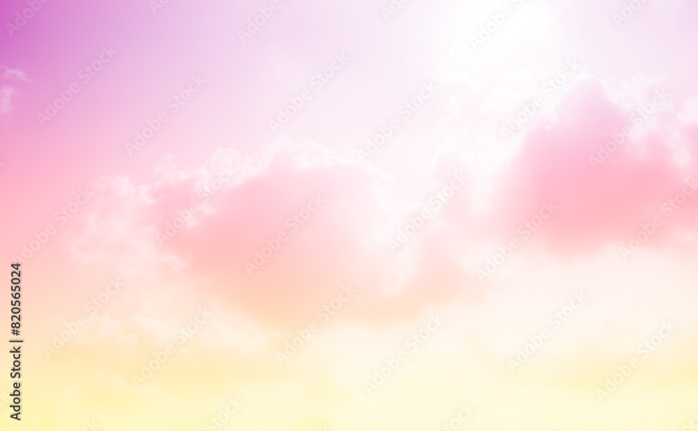 Wall mural pink sky yellow pastel light abstract background texture nature summer landscapte sun cloud beauty s