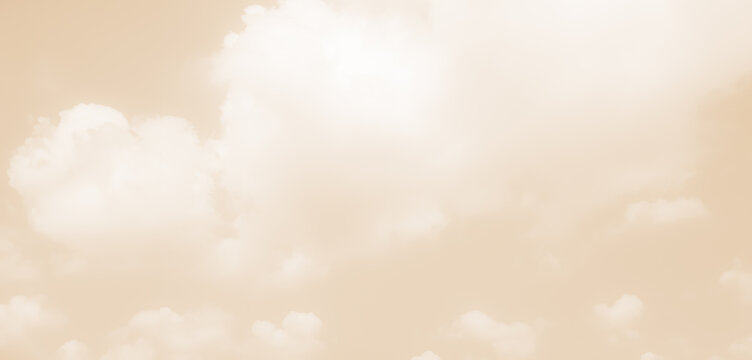 Beige Sky Cloud Background Heaven White Fluffy Spring Pink Cream Color Gradient Pastel Abstract Summer Landscape Heaven Nature Winter Light Space Mockup Cosmetic Beauty Pattern Texture Nude Color.