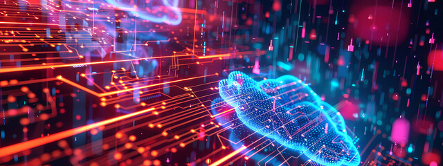 Futuristic Cloud Computing Illustration