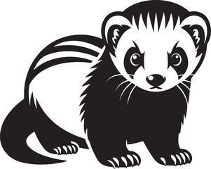 Ferret silhouette vector icon illustration.