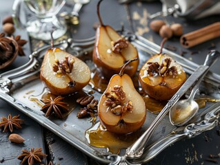 Honey-Glazed Baked Pears: A Delightful Treat in 4:3 Aspect Ratio