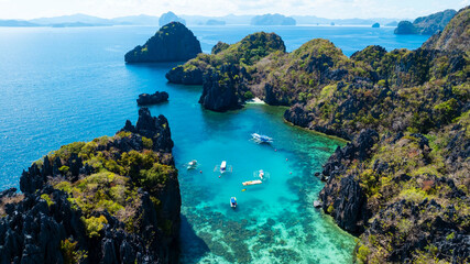  Aerial view of One of the best island and beach destination in the world, a stunning view of rocks...