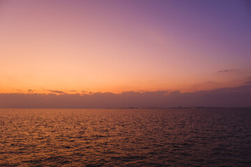 The beautiful light of the setting sun gently wraps the entire area【Rinku Park】