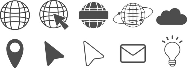 Business simple symbol icon set