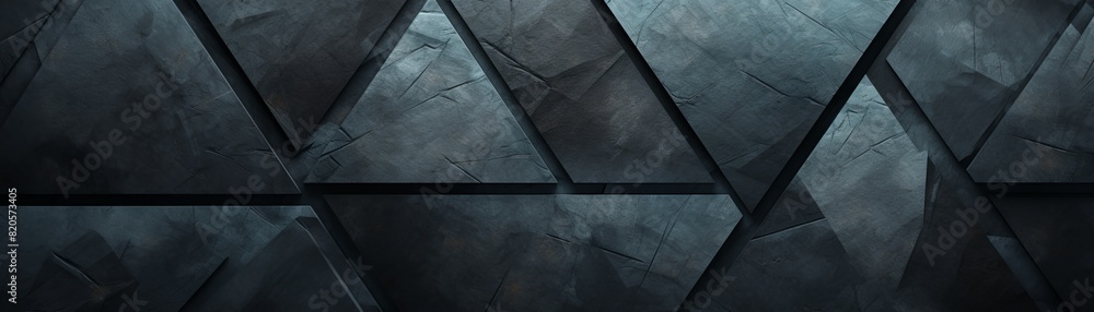 Poster abstract geometric pattern with dark triangular shapes, showcasing modern design and textured surfac