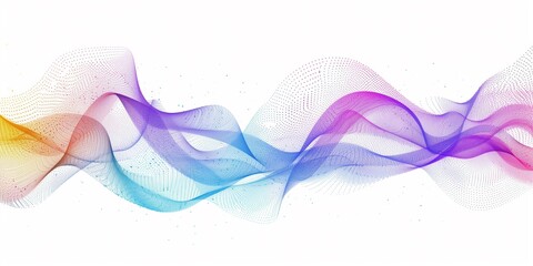 Vibrant Wavy Colorful Particles on a Blank Canvas illustration design elements in concept of arts, energy, science