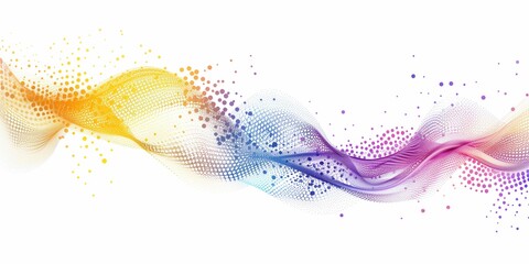 Vibrant Wavy Colorful Particles on a Blank Canvas illustration design elements in concept of arts, energy, science