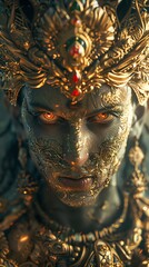 Obraz premium a world where ancient deities from mythological battles come to life in stunning, otherworldly forms