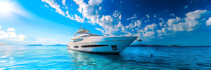 Luxury Yacht Anchored in Crystal Clear Waters - Embrace the Ultimate Sailing Experience