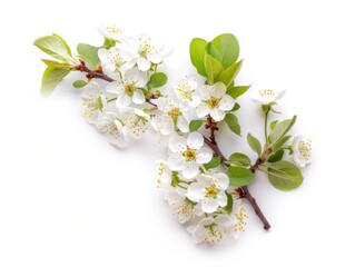 Fototapeta premium Radiant Fruit Blossom: A Vibrant Splash of Color on White Background