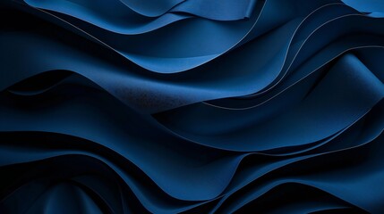 Dark blue paper waves gracefully undulating across an abstract banner, adding a touch of elegance to any design.