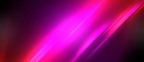 Neon dynamic diagonal light rays background. Techno digital geometric concept design for wallpaper, banner, presentation, background