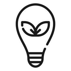 Eco Bulb Icon in Line Style
