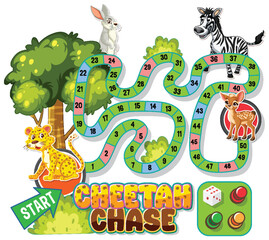 Animal-themed board game with colorful paths