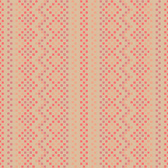 peach folk carpet. hand drawn squares. vector seamless pattern. decorative art. tradition repetitive background. geometric fabric swatch. wrapping paper. design template for textile, linen