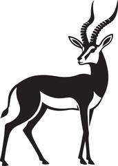 Gazelle deer silhouette vector icon illustration.