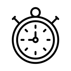 Timer icon or logo illustration outline black style