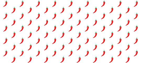 Red Chili pattern vector. wallpaper. Chili vector on white background. Pepper vector isolated on White Background