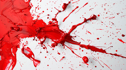 Red ink splatter on white background. abstract background.