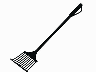a black and white silhouette of a broom