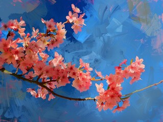 Blossoms in the Blue: A 4:3 View of Cherry Blossoms