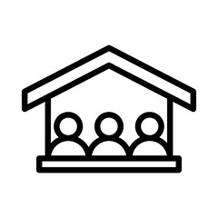 Room icon or logo illustration outline black style