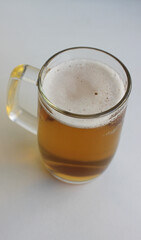 Massive Beer Mug Filled Classic Light Beer With Foam Bubbles Vertical Stock Photo For Beer Backgrounds 
