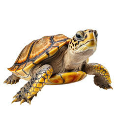 Naklejka premium Close-up of a beautifully detailed turtle on a Transparent background