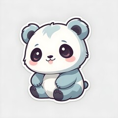 sticker of a cute panda with big eyes illustration