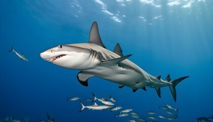A Hammerhead Shark Swimming Gracefully Through A S Upscaled 7