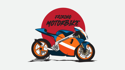 detailed vector fairing motorbike illustration