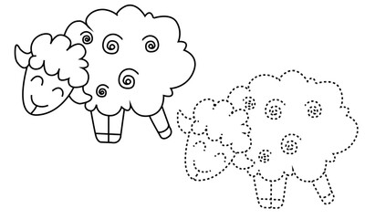 Vector hand drawn doodle sketch sheep isolated on white background
