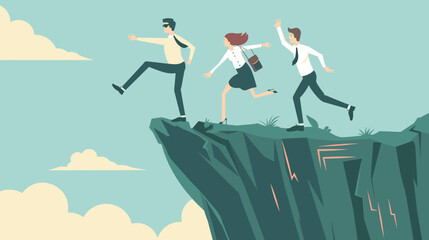 Incompetent Female Boss Orders Employees to Jump Off Cliff Edge