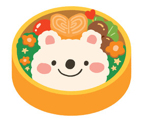 かわいいキャラ弁のイラスト