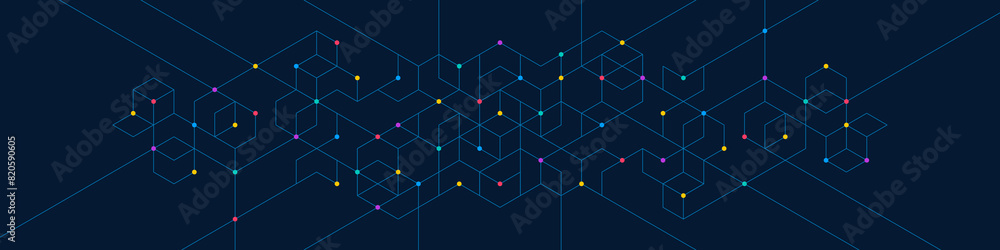 Aufkleber Abstract background and design element with geometric shape and hexagons pattern for banner or website header template