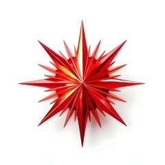 red star burst, Ein roter Stern, der sich auf einer wei&szlig;en Oberfl&auml;che befindet, Colorful Star on Transparent Background 