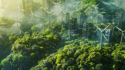 esg green energy sustainable industry background; generative AI