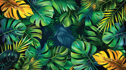 Summer background with tropical leaves monstera chama